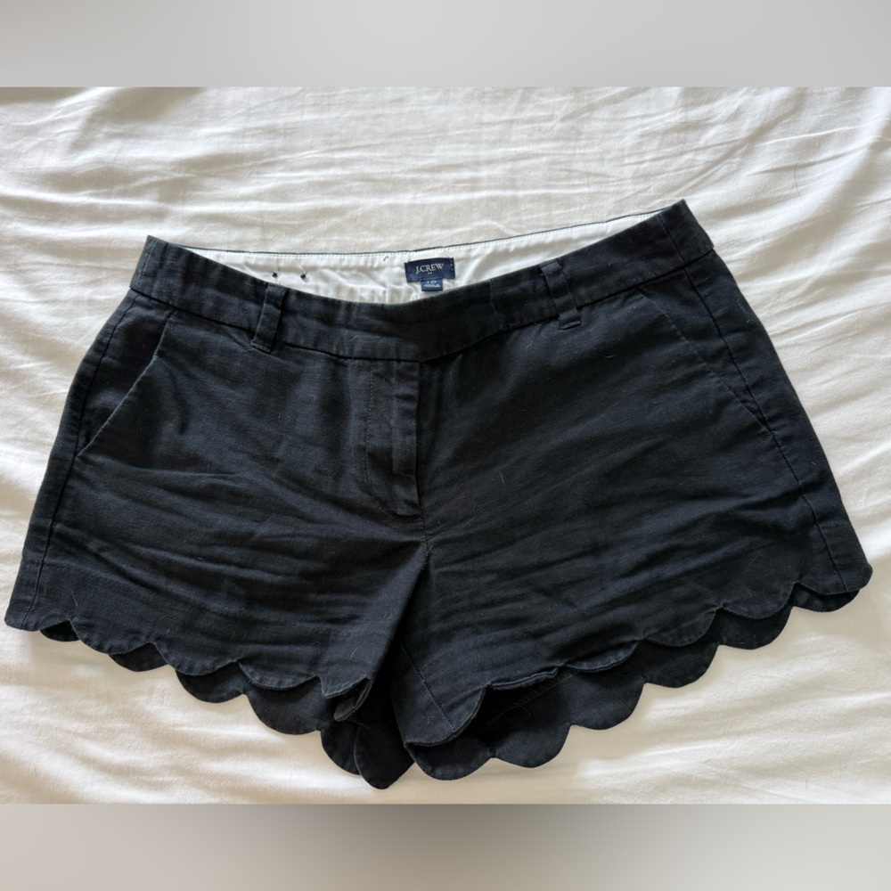 J. Crew Black Scalloped Edge Shorts